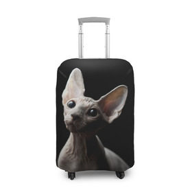 Чехол для чемодана 3D с принтом Сфинкс , 86% полиэфир, 14% спандекс | двустороннее нанесение принта, прорези для ручек и колес | black | cat | взгляд | кот | котик | котэ | кошка | сфинкс | уши | черный