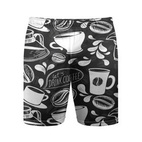 Мужские шорты 3D спортивные с принтом Drink Coffe ,  |  | coffee | кофе | паттерн