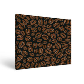 Холст прямоугольный с принтом Арабика , 100% ПВХ |  | beens | coffee | pattern | бобы | зерна | кофе | паттерн
