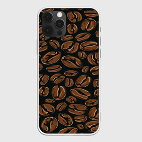 Чехол для iPhone 12 Pro с принтом Арабика , силикон | область печати: задняя сторона чехла, без боковых панелей | Тематика изображения на принте: beens | coffee | pattern | бобы | зерна | кофе | паттерн