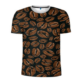 Мужская футболка 3D спортивная с принтом Арабика , 100% полиэстер с улучшенными характеристиками | приталенный силуэт, круглая горловина, широкие плечи, сужается к линии бедра | beens | coffee | pattern | бобы | зерна | кофе | паттерн