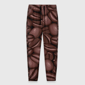 Мужские брюки 3D с принтом Зёрна кофе , 100% полиэстер | манжеты по низу, эластичный пояс регулируется шнурком, по бокам два кармана без застежек, внутренняя часть кармана из мелкой сетки | beans | coffee | бобы | паттерн
