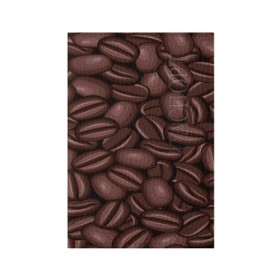 Обложка для паспорта матовая кожа с принтом Зёрна кофе , натуральная матовая кожа | размер 19,3 х 13,7 см; прозрачные пластиковые крепления | beans | coffee | бобы | паттерн