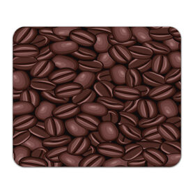 Коврик прямоугольный с принтом Зёрна кофе , натуральный каучук | размер 230 х 185 мм; запечатка лицевой стороны | beans | coffee | бобы | паттерн