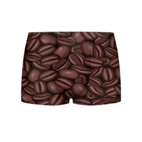 Мужские трусы 3D с принтом Зёрна кофе , 50% хлопок, 50% полиэстер | классическая посадка, на поясе мягкая тканевая резинка | Тематика изображения на принте: beans | coffee | бобы | паттерн