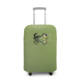 Чехол для чемодана 3D с принтом Лягушка , 86% полиэфир, 14% спандекс | двустороннее нанесение принта, прорези для ручек и колес | болото | жаба | животные | лягушка
