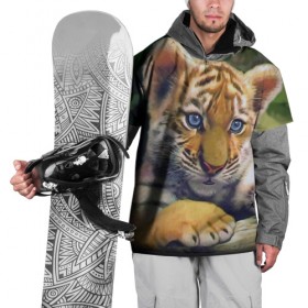 Накидка на куртку 3D с принтом Тигренок , 100% полиэстер |  | животные | котенок | кошка. кот | тигр | тигренок