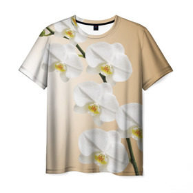 Мужская футболка 3D с принтом Orhid , 100% полиэфир | прямой крой, круглый вырез горловины, длина до линии бедер | девушки | красота | орхидея | прелесть | цветы