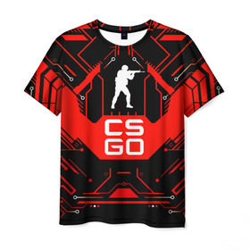 Мужская футболка 3D с принтом CS:GO , 100% полиэфир | прямой крой, круглый вырез горловины, длина до линии бедер | counter strike | team | игра | игрок | коммандос | стрелок