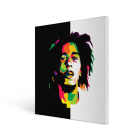 Холст квадратный с принтом Bob Marley , 100% ПВХ |  | Тематика изображения на принте: боб марли | поп арт