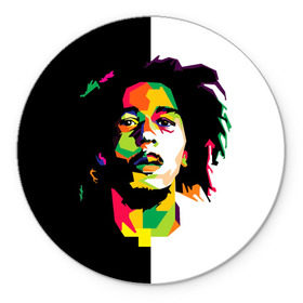 Коврик круглый с принтом Bob Marley , резина и полиэстер | круглая форма, изображение наносится на всю лицевую часть | боб марли | поп арт