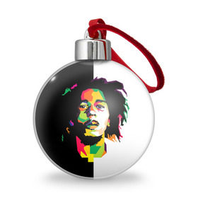 Ёлочный шар с принтом Bob Marley , Пластик | Диаметр: 77 мм | Тематика изображения на принте: боб марли | поп арт