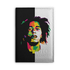 Обложка для автодокументов с принтом Bob Marley , натуральная кожа |  размер 19,9*13 см; внутри 4 больших “конверта” для документов и один маленький отдел — туда идеально встанут права | боб марли | поп арт