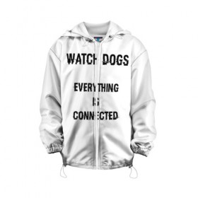 Детская куртка 3D с принтом Watch Dogs , 100% полиэстер | застежка — молния, подол и капюшон оформлены резинкой с фиксаторами, по бокам — два кармана без застежек, один потайной карман на груди, плотность верхнего слоя — 90 г/м2; плотность флисового подклада — 260 г/м2 | Тематика изображения на принте: 