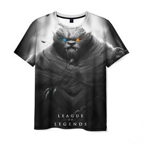 Мужская футболка 3D с принтом Rengar LoL , 100% полиэфир | прямой крой, круглый вырез горловины, длина до линии бедер | league of legends | lol | rengar | лига легенд | лол | ренгар | тигр