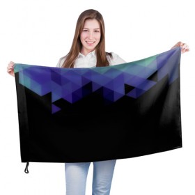 Флаг 3D с принтом Trianse Blue , 100% полиэстер | плотность ткани — 95 г/м2, размер — 67 х 109 см. Принт наносится с одной стороны | blue | абстракция | бумага | геометрия | грани | изгиб | линии | оптические | полигоны | полосы | постель | розовый | синий | сочетания | текстура | треугольники
