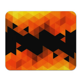 Коврик прямоугольный с принтом Trianse Orange , натуральный каучук | размер 230 х 185 мм; запечатка лицевой стороны | Тематика изображения на принте: оранжевый | полигоны | треугольники | черный