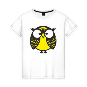 Женская футболка хлопок с принтом Совушка-сова , 100% хлопок | прямой крой, круглый вырез горловины, длина до линии бедер, слегка спущенное плечо | 