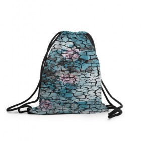 Рюкзак-мешок 3D с принтом Цветочный узор , 100% полиэстер | плотность ткани — 200 г/м2, размер — 35 х 45 см; лямки — толстые шнурки, застежка на шнуровке, без карманов и подкладки | мозаика | разноцветный | текстура | трещины | цветы