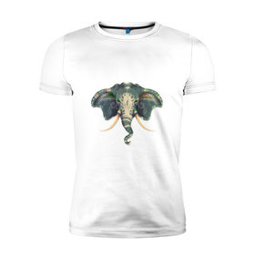 Мужская футболка премиум с принтом Индийский слон , 92% хлопок, 8% лайкра | приталенный силуэт, круглый вырез ворота, длина до линии бедра, короткий рукав | Тематика изображения на принте: 
