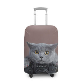 Чехол для чемодана 3D с принтом Котик фотограф , 86% полиэфир, 14% спандекс | двустороннее нанесение принта, прорези для ручек и колес | кот | котик | кошка | объектив | фотоаппарат | фотограф