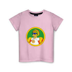Детская футболка хлопок с принтом Раста-Гомер , 100% хлопок | круглый вырез горловины, полуприлегающий силуэт, длина до линии бедер | гомер | мульт | симпсоны
