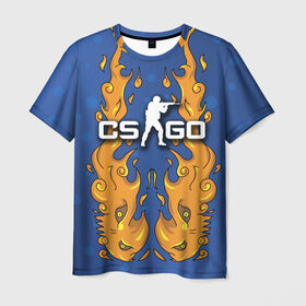 Мужская футболка 3D с принтом Fire Elemental , 100% полиэфир | прямой крой, круглый вырез горловины, длина до линии бедер | counter | cs | cs:go | go | strike | дух | огня