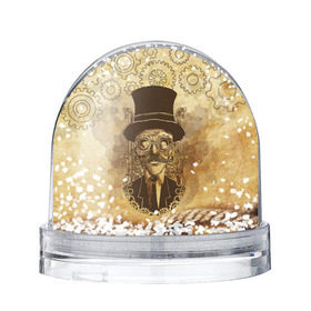 Снежный шар с принтом Стимпанк человек , Пластик | Изображение внутри шара печатается на глянцевой фотобумаге с двух сторон | steampunk | steampunk man | в цилиндре | в шляпе | канат | механизм | стимпанк | усы | человек