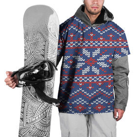 Накидка на куртку 3D с принтом Снежинки , 100% полиэстер |  | Тематика изображения на принте: вязаный | рождество | свитер | текстура