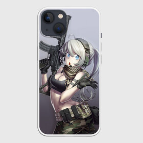 Чехол для iPhone 13 с принтом Девушка с оружием ,  |  | anime | automatic | beautiful | girl | guns | japanese | автомат | аниме | девушка | красивая | оружие | японский