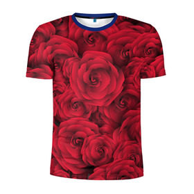 Мужская футболка 3D спортивная с принтом Красные розы , 100% полиэстер с улучшенными характеристиками | приталенный силуэт, круглая горловина, широкие плечи, сужается к линии бедра | любовь | мозаика | розы | сердце | узор