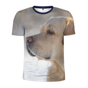 Мужская футболка 3D спортивная с принтом Лабрадор , 100% полиэстер с улучшенными характеристиками | приталенный силуэт, круглая горловина, широкие плечи, сужается к линии бедра | далматин | далматинец | дворняга | лабрадор | любимец | овчарка | пес | питомец | самоед | собака | собачка | щенок