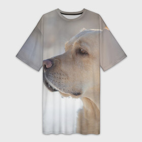 Платье-футболка 3D с принтом Лабрадор ,  |  | далматин | далматинец | дворняга | лабрадор | любимец | овчарка | пес | питомец | самоед | собака | собачка | щенок