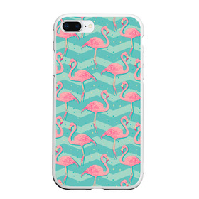 Чехол для iPhone 7Plus/8 Plus матовый с принтом flamingo , Силикон | Область печати: задняя сторона чехла, без боковых панелей | flamingo | абстракция | фламинго