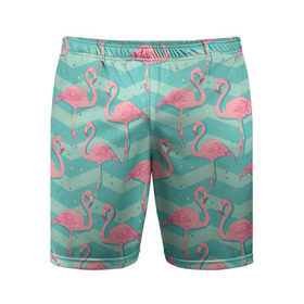 Мужские шорты 3D спортивные с принтом flamingo ,  |  | flamingo | абстракция | фламинго