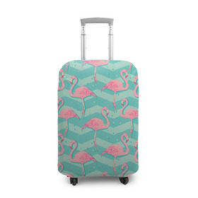 Чехол для чемодана 3D с принтом flamingo , 86% полиэфир, 14% спандекс | двустороннее нанесение принта, прорези для ручек и колес | flamingo | абстракция | фламинго