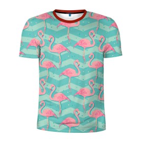 Мужская футболка 3D спортивная с принтом flamingo , 100% полиэстер с улучшенными характеристиками | приталенный силуэт, круглая горловина, широкие плечи, сужается к линии бедра | flamingo | абстракция | фламинго