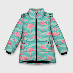 Зимняя куртка для девочек 3D с принтом flamingo , ткань верха — 100% полиэстер; подклад — 100% полиэстер, утеплитель — 100% полиэстер. | длина ниже бедра, удлиненная спинка, воротник стойка и отстегивающийся капюшон. Есть боковые карманы с листочкой на кнопках, утяжки по низу изделия и внутренний карман на молнии. 

Предусмотрены светоотражающий принт на спинке, радужный светоотражающий элемент на пуллере молнии и на резинке для утяжки. | flamingo | абстракция | фламинго