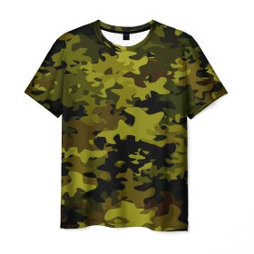 Мужская футболка 3D с принтом Camouflage , 100% полиэфир | прямой крой, круглый вырез горловины, длина до линии бедер | камуфляж | хаки