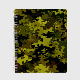 Тетрадь с принтом Camouflage , 100% бумага | 48 листов, плотность листов — 60 г/м2, плотность картонной обложки — 250 г/м2. Листы скреплены сбоку удобной пружинной спиралью. Уголки страниц и обложки скругленные. Цвет линий — светло-серый
 | Тематика изображения на принте: камуфляж | хаки