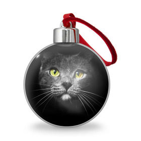 Ёлочный шар с принтом Кошачий взгляд , Пластик | Диаметр: 77 мм | взгляд | взор | глаза | киска | кот | котёнок | кошка | усы