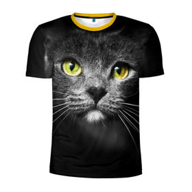 Мужская футболка 3D спортивная с принтом Кошачий взгляд , 100% полиэстер с улучшенными характеристиками | приталенный силуэт, круглая горловина, широкие плечи, сужается к линии бедра | взгляд | взор | глаза | киска | кот | котёнок | кошка | усы
