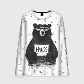 Мужской лонгслив 3D с принтом Bear Hugs , 100% полиэстер | длинные рукава, круглый вырез горловины, полуприлегающий силуэт | animal | bear | beast | fashion | funny | hipster | hugs | nature | style | животное | зверь | медведь | мода | объятья | прикол | природа | стиль | хипстер