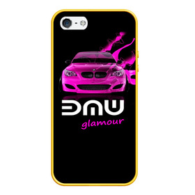 Чехол для iPhone 5/5S матовый с принтом BMW glamour , Силикон | Область печати: задняя сторона чехла, без боковых панелей | bmw | m5 | pink | авто | автомобиль | бмв | гламур | машина | розовый | стиль | тачка | элита
