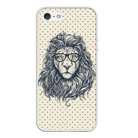 Чехол для iPhone 5/5S матовый с принтом SWAG Lion , Силикон | Область печати: задняя сторона чехла, без боковых панелей | Тематика изображения на принте: animal | cat | hipster | king | lion | животное | зверь | король | лев | очки | хипстер