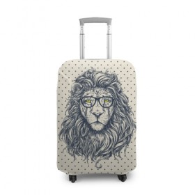 Чехол для чемодана 3D с принтом SWAG Lion , 86% полиэфир, 14% спандекс | двустороннее нанесение принта, прорези для ручек и колес | animal | cat | hipster | king | lion | животное | зверь | король | лев | очки | хипстер