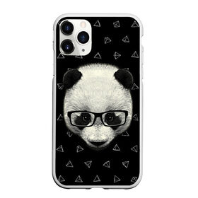 Чехол для iPhone 11 Pro Max матовый с принтом Умная панда , Силикон |  | animal | bear | beast | hipster | panda | smart | животное | зверь | медведь | очки | панда | свэг | умный | хипстер