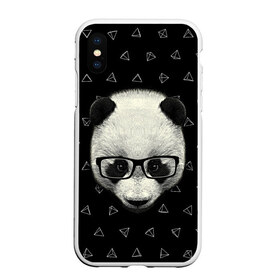 Чехол для iPhone XS Max матовый с принтом Умная панда , Силикон | Область печати: задняя сторона чехла, без боковых панелей | animal | bear | beast | hipster | panda | smart | животное | зверь | медведь | очки | панда | свэг | умный | хипстер
