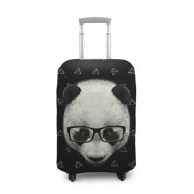 Чехол для чемодана 3D с принтом Умная панда , 86% полиэфир, 14% спандекс | двустороннее нанесение принта, прорези для ручек и колес | animal | bear | beast | hipster | panda | smart | животное | зверь | медведь | очки | панда | свэг | умный | хипстер