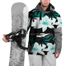 Накидка на куртку 3D с принтом Тропические цветы , 100% полиэстер |  | Тематика изображения на принте: 